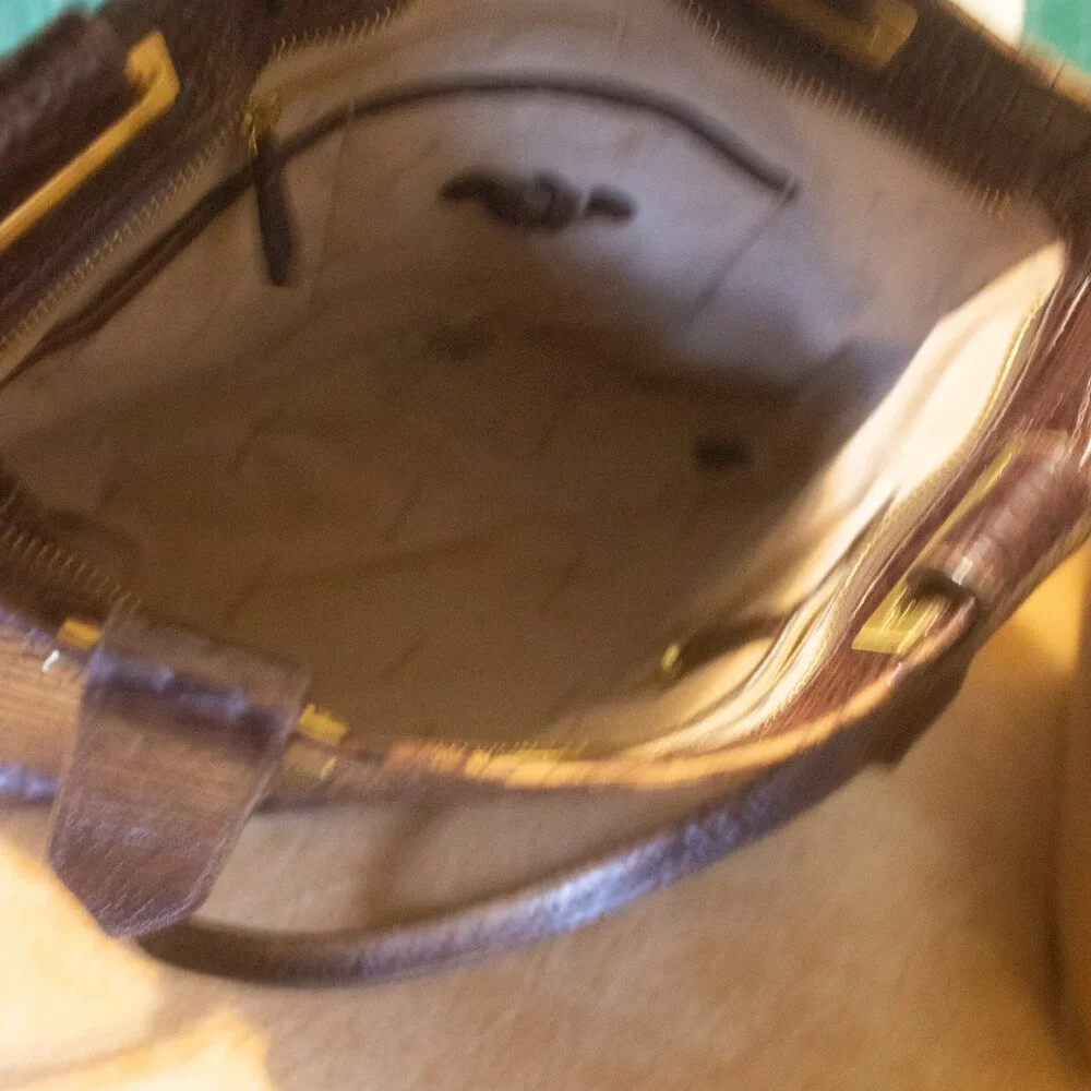 Brahmin Croc Embossed Leather Tote